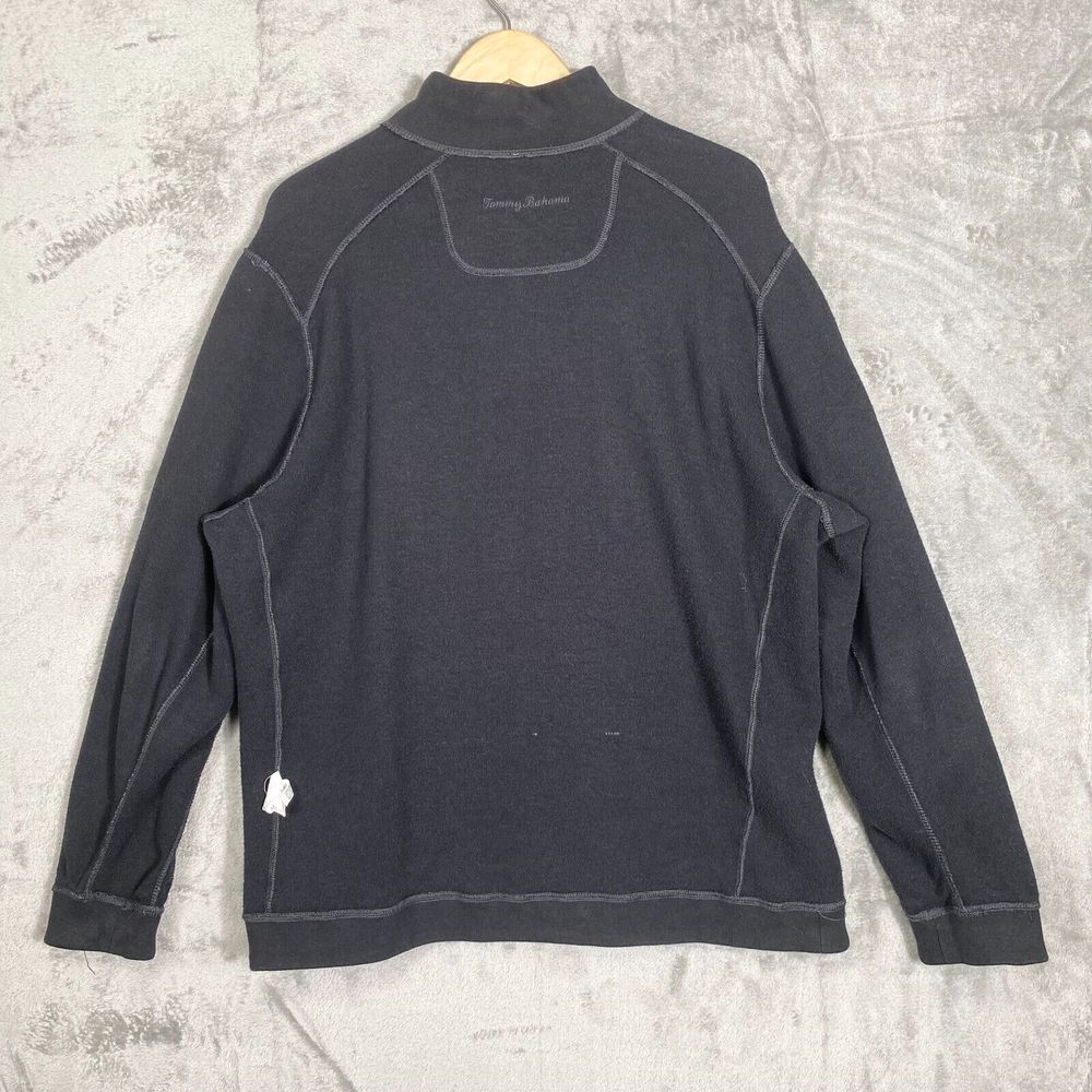 Tommy Bahama Sweater Men L Reversible Tencel Lyocell 1/4 Zip Mock‎ Neck Pullover - Picture 4 of 9